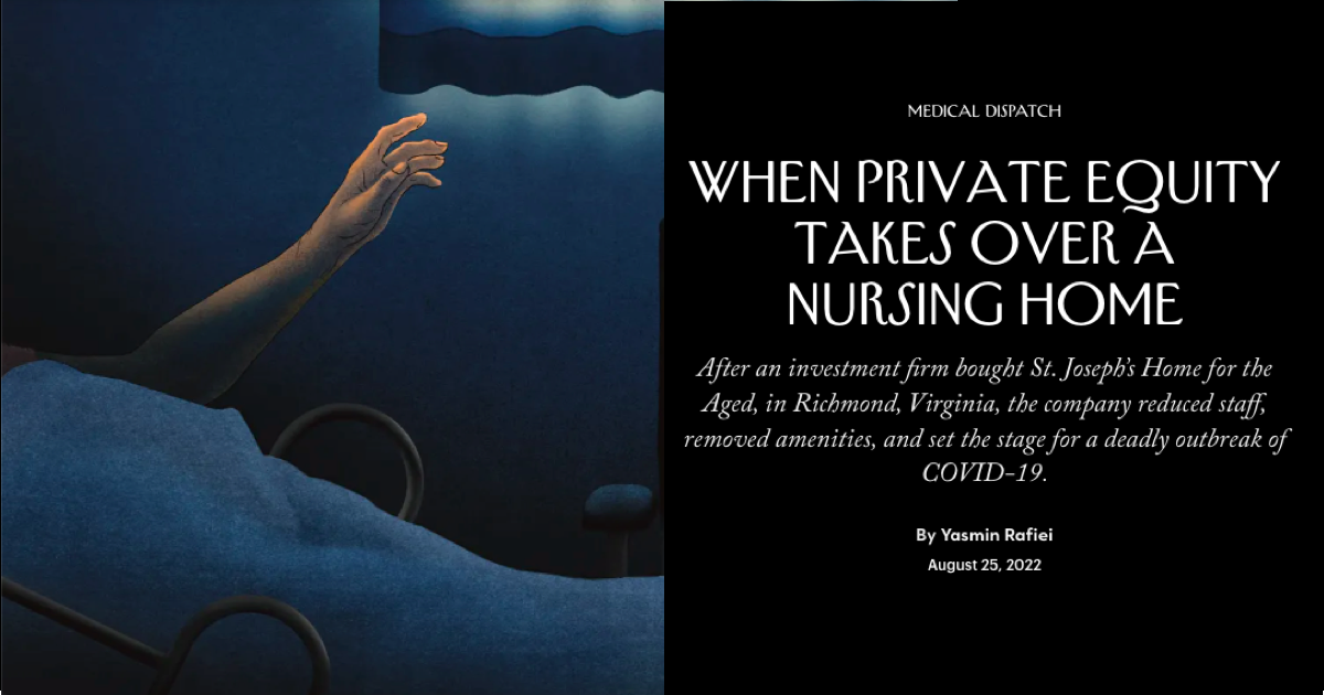 Healthcare’s moral crime scene, part 2: private equity takes over a ...